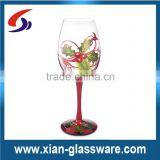 Promotional wholesale hand painted wine glass designs/hand painted goblet for decoration