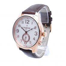 Stainless Steel Case Fashion Man Watch Genuine Leather Dual Time Quartz Watch thumbnail-4