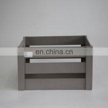 Gray Wooden Craft Storage Box Bin Basket for Home Decor thumbnail-5