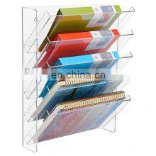 5 Tier Vertical Wall Mount File Organizer for Office Home Magazine Rack