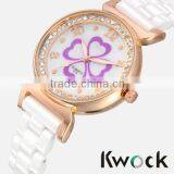 Rose Gold Stainless Steel White Ceramic Womens Watch thumbnail-1