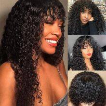 Glueless Water Wave With Bang Human Hair Wigs For Black Women Full Machine Made Ready To Wear Water Wave Bob Wigs With Bangs Pelucas thumbnail-4