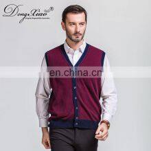Custom Sleeveless Button Cardigan V-Neck Men's Vest Waistcoat Knitted Weaving for Spring Season thumbnail-4