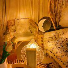 Rotating Light and Shadow Atmosphere Table Lamp Romantic Bedroom Water Ripple Sunset Lamp Wooden Table Lamp thumbnail-4