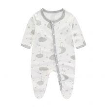 Newborn Baby Romper Onesie Jumpsuit Feet Wrap Long Sleeves Baby Climb Clothes Children's Pajama Cotton thumbnail-2