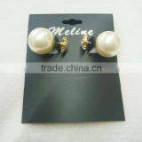 FLORAL CRYSTAL RHINESTONE PLASTIC PEARL 2 SIDED EARRING thumbnail-2