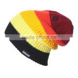 Promotional Wholesale Cheap Winter Adult Custom Woolen Stripe Pattern Knit Cap thumbnail-3