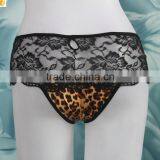Extreme Nylon Lace Fabric and Leopard Cotton Women String thumbnail-4
