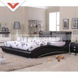 King Size B846 Comfortable Soft Black Faux Leather Bed thumbnail-1