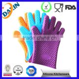 Double Silicone heat resistant gloves BBQ industrial oven gloves