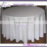 Cheap Round Table Cloth, Basic Poly Tablecloth, White Tablecloth( Dia-132", 120", 90", 78", 70"), Iron-free, Seamless Quality Choice thumbnail-1