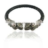 AB095 mens leather bracelet, dragon head bracelets