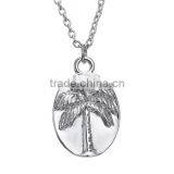 Double Hearts Round Heavy Silver Heart Puzzle Necklace thumbnail-2