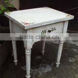 Night Table 1 Drawer Painting White Distressed thumbnail-1