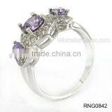 2015 Latest Design Diamond Copper Ring Plated Gold Wedding Ring Supplier thumbnail-6