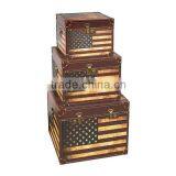 Vintage Wooden Storage Trunk Box