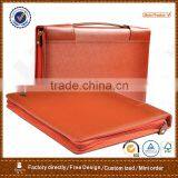High Quality Vintage PU Leather Portfolio With Tote / 3 Metal Ring Binder Folder thumbnail-2