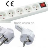 250V French switch Socket 5 outlets with CE approved