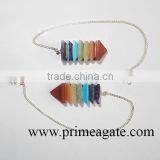 Bonded Chakra Pyramid Pendulum | 7 Chakra Pyramid Pendulum for Sale | Chakra Healing Pendulum thumbnail-1