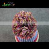 Wholesale/quality Kniting Stripe Bobble Hat/Custom Beanie Hat, Top Ball/Pom Beanie/colorful Ski Cap for Woman thumbnail-2