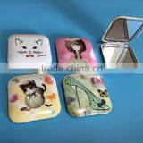 Fashion Round Compact Mirror 7cm pu Leather Pocket Mirror Travel Double Side Cosmetic Mirror thumbnail-3