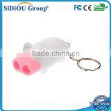 Promotional Mini Pig 2 LEDs Flashlight Keychains