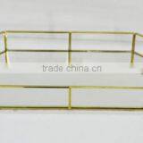 Newest Round + Square +oval + Hexagon + Heart Many Shapes for Clearly Decorative Metal Storage Serving Rectangle Mirror Trays thumbnail-2