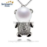 natural freshwater Pearl jewelry fashion lucky AAA 9mm button animal pearl pendant