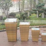 3PCS Rattan Flower Pot With Plastic Box Inside thumbnail-3
