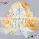 Cheap Fancy Chiffon Silk Fabric Shawl Scarves for Lady Women Low Price thumbnail-1