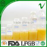 Oval Transparent Plastic Juice Bottle With Screw Seal Cap