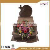 Modern Upright Headstone Flower thumbnail-1