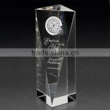 2016 Crystal Trophy With Silver Clock,Accept Customized Logo and Shape thumbnail-1