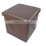 Store More Leather Folding Storage Stool thumbnail-2