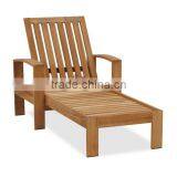 Adjustable Teak Wood Beach Lounge Chair Garden Wooden Sun Lounger thumbnail-2