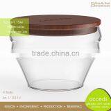 2014 New Style Small Candy Glass Jars With Darker Wood Lid