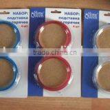 New Design Round Shape Coffee Cup Cork Coaster Set thumbnail-1