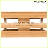 Bamboo Square Crate Display Rack Homex BSCI/Factory