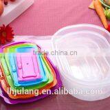 BPA-Free Useful Plastic Food Container Set With Lid/5pcs Plastic Food Container Set With Lid