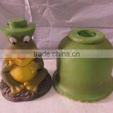 Knock-down Outdoor Garden Fiber Glass Clay Frog Flower Planter Pots thumbnail-5
