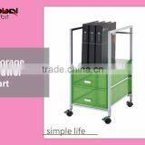 Rolling Office File Documents Holder With KD Drawer Organizer Trolley Cart thumbnail-3