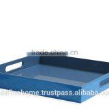 Set of 2 Square Colored Lacquer Serving Trays thumbnail-1