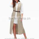 New Fashion Ladies Chic Sleeveless Belted Long Vest Wholesale thumbnail-1