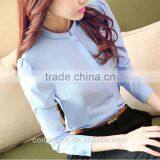 New Design Classic Fit Long Sleeve Red Cotton Shirt for Ladies thumbnail-1