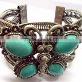 2015 Hot Selling Butterfly Design Fancy Cuff Bracelet With Semi Precious Stones thumbnail-1