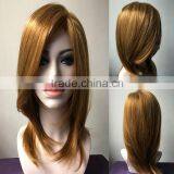 Charm Straight Natural Golden Color Synthetic Wig Classic Women Hair Wigs Women's Brown Wigs thumbnail-4