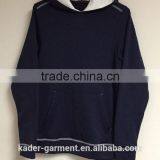 Unisex Pullover Hooded Sweatshirt Dark Blue Hoodie With Pocket thumbnail-1