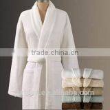Custom Soft White Unisex Cotton Terry Bathrobe thumbnail-3