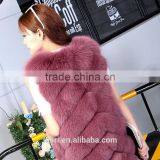 High Quality Winter Fashion Women Real Fox Fur Vest Lady Genuine Leather Fur Coat Warm Vest Fox and Rabbit Fur Overcoat Gilet thumbnail-2