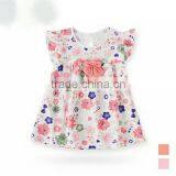 Wholesale Children Frocks Designs Sleeveless Flower Baby Girls Dress With Bowknot thumbnail-1